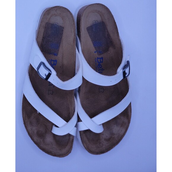 Betula by Birkenstock White Mia Soft Faux Leather Sandals Women's size 8/39 - Picture 1 of 8